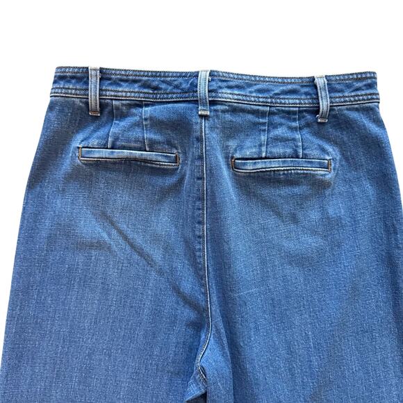 Talbots Jeans Womens Sz 12 Blue Flawless High Waist Rise Wide Crop Boho - Picture 15 of 15